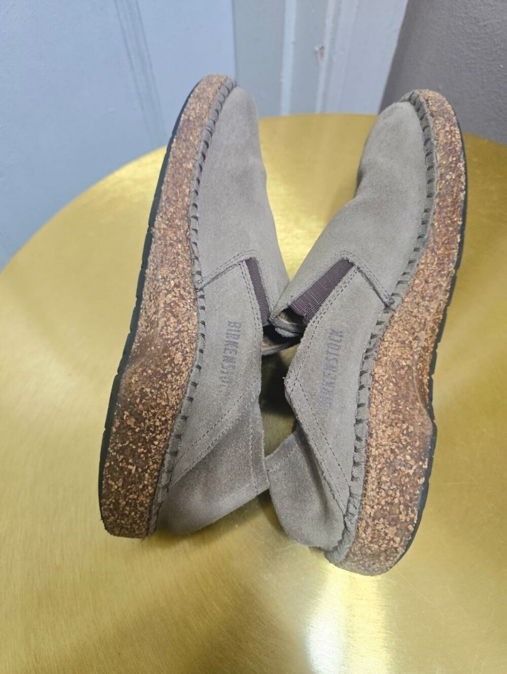 Birkenstock Callan Tan / Gray Taupe Suede Leather Shoes Sz 36 / L5 - Picture 7 of 10